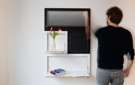 Folding space saving shelves