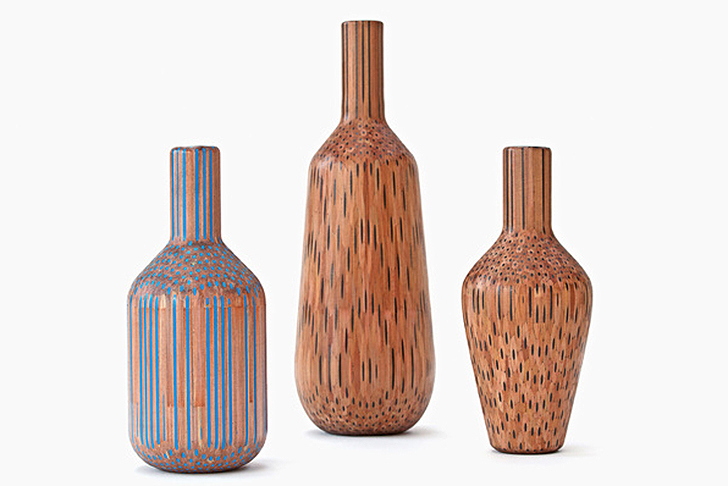 Colored pencil vases