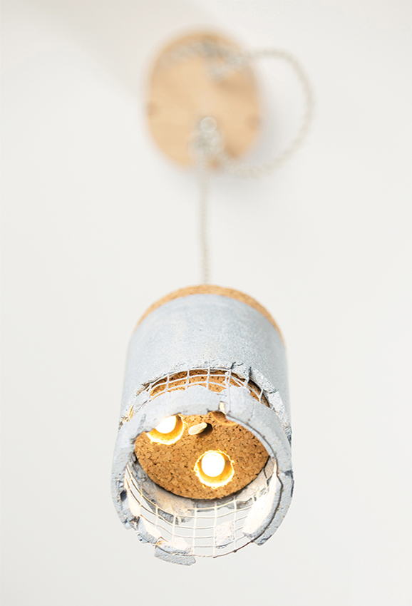 concrete lamp from below