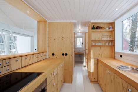 Forest House plywood lined kitchen