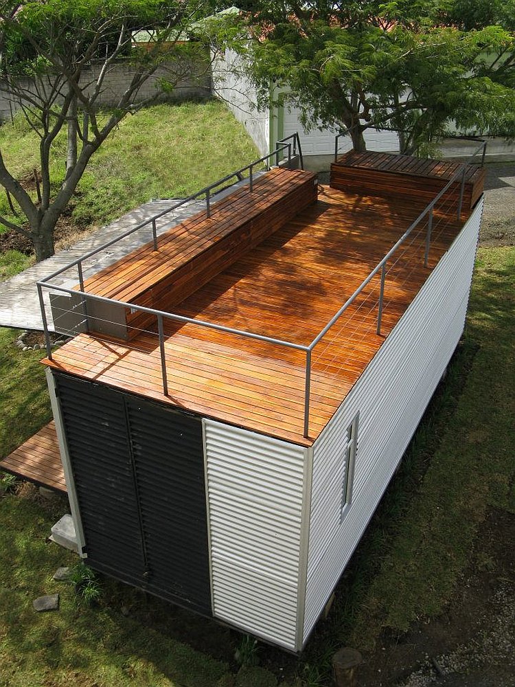 Casa Cubica shipping container home aerial