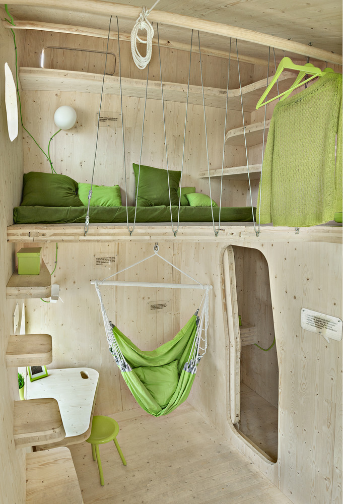 Student Unit hut by Tengbom hammock