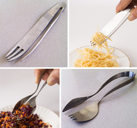 spaghetti fork and hinged fork knife set