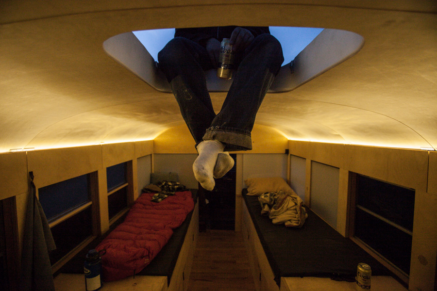 Converted Bus skylight