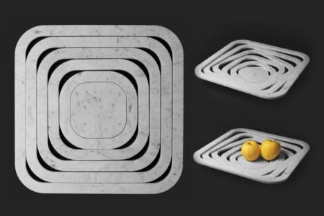 Trivets made of reclaimed marble