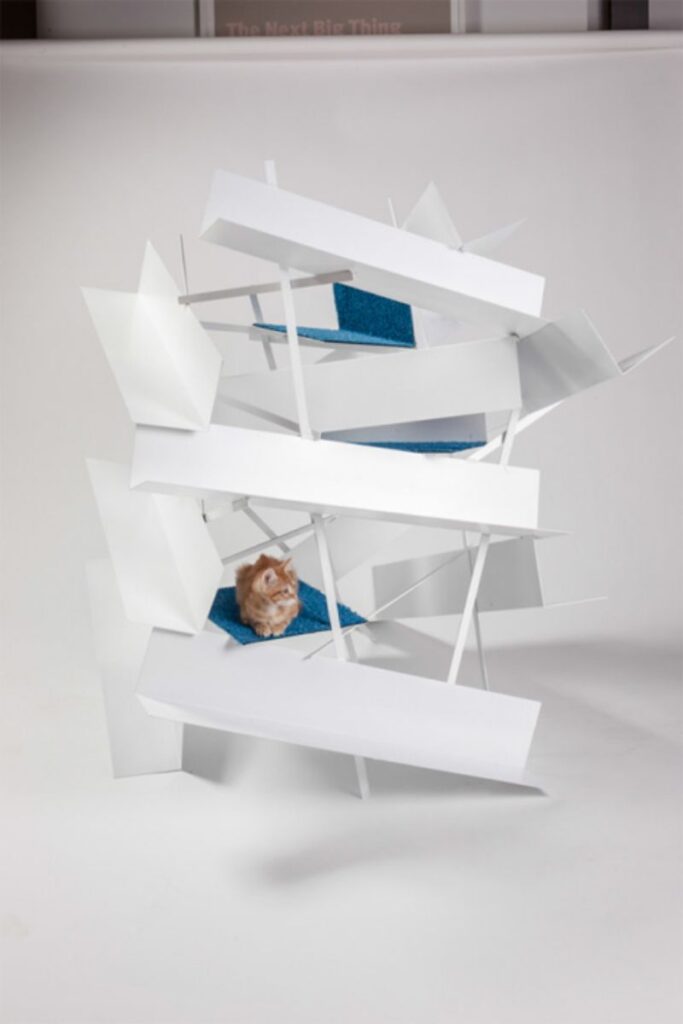 Designer cat houses Architects for Animals white sculpture