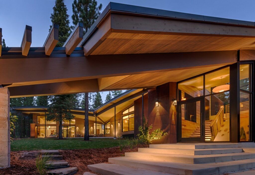 California mountain house Sage Architecture entrance