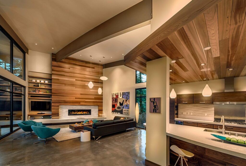 California mountain house Sage Architecture living room