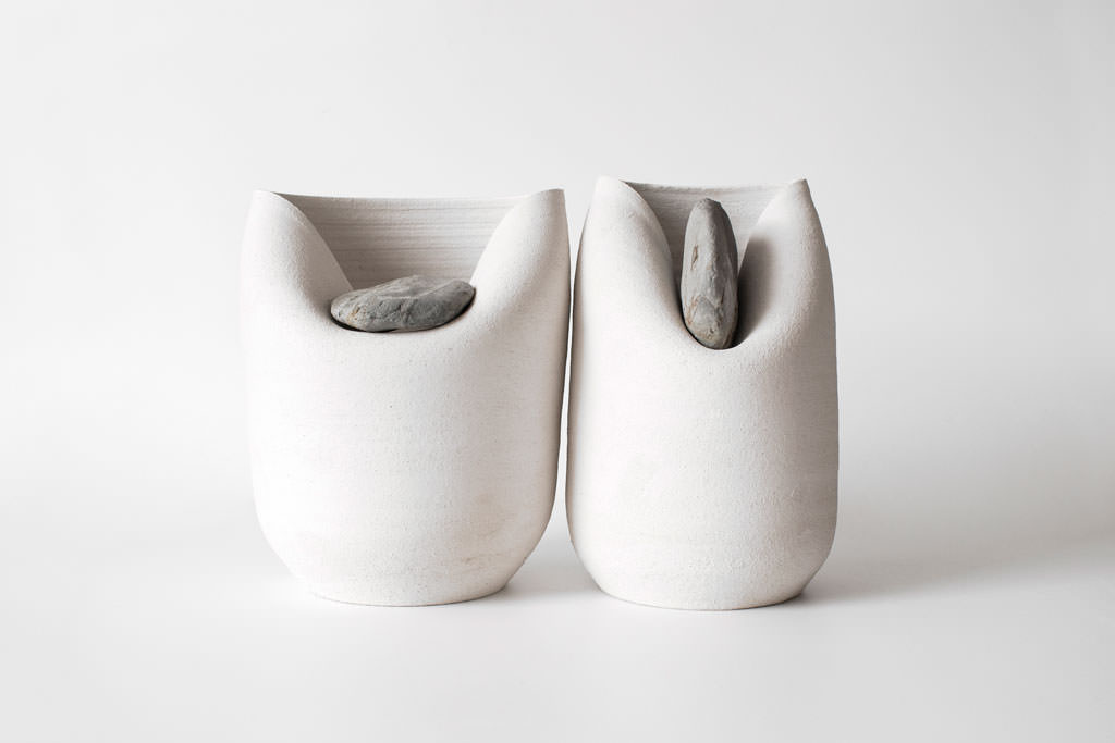 Clay Vases with stones