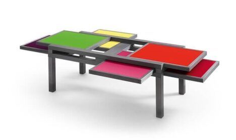 Hexa table colorful Mondrian style