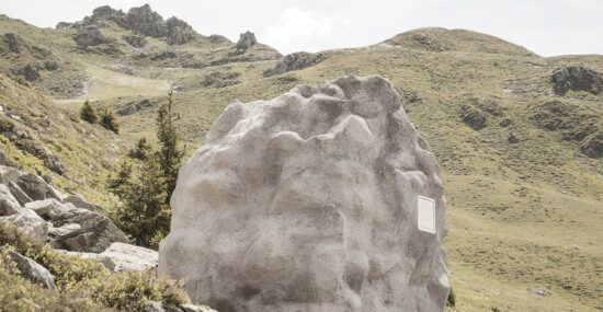 boulder house in landscape