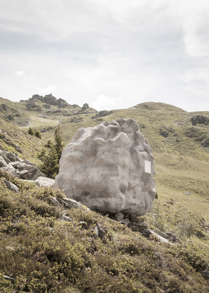 boulder house in landscape