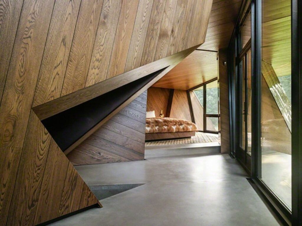 libeskind bronze sundial house wood interior