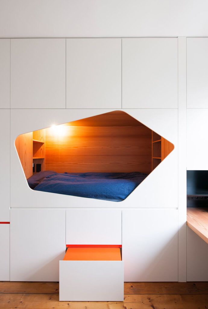 alpine chalet bedroom design futuristic built in