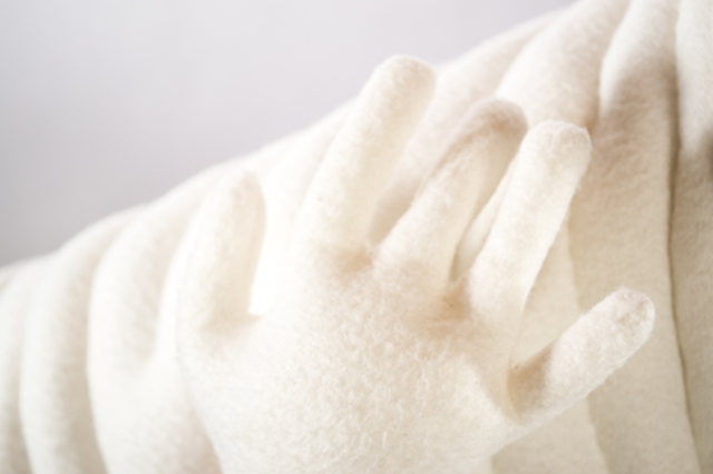 Close up of pillow hand