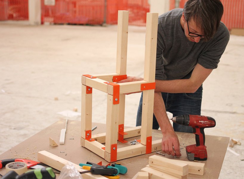 DIY furniture kit building process