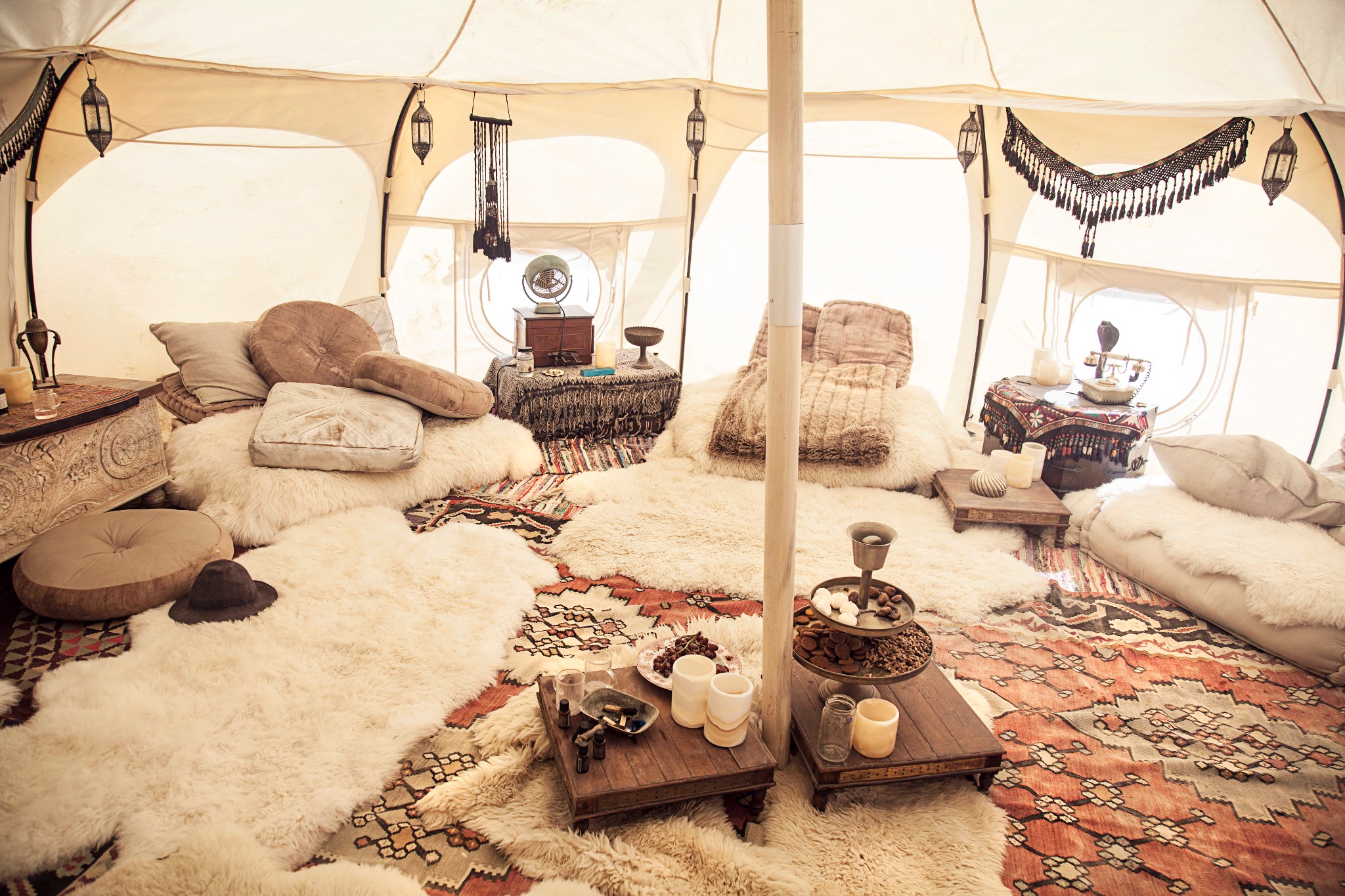 Glamorous camping tent