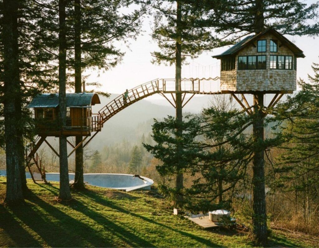 Treehouse with its own Skate Park overview