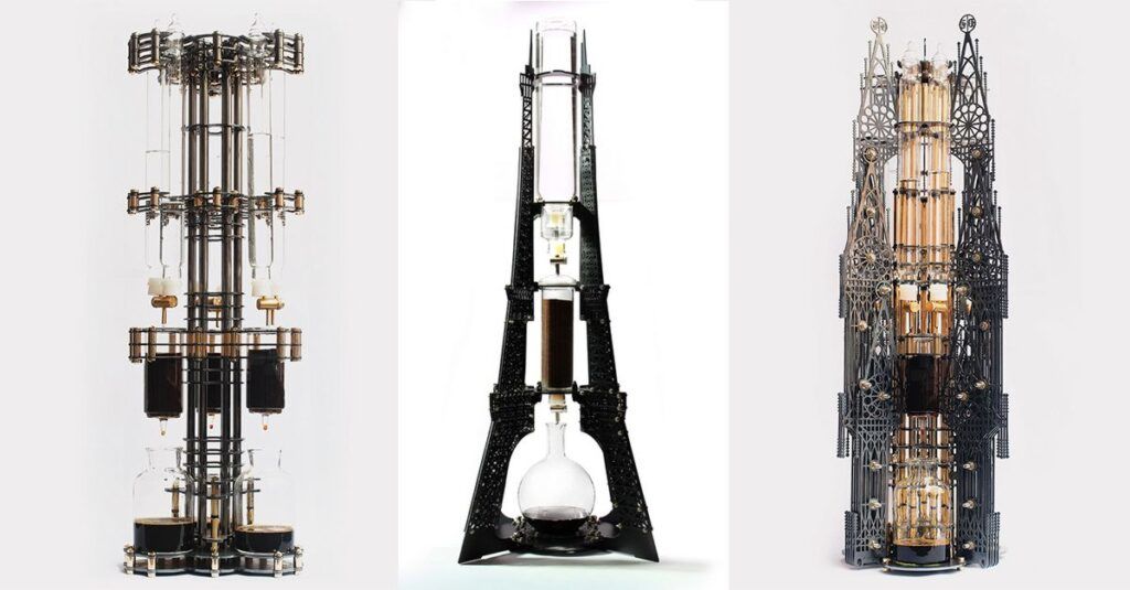 Eiffel Tower coffee makers complex architectural creations