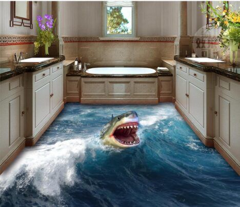 Imperial 3d bathroom floor shark