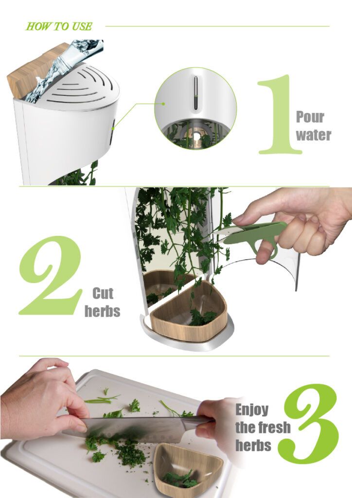 Verdure wall-mounted herb planter kitchen