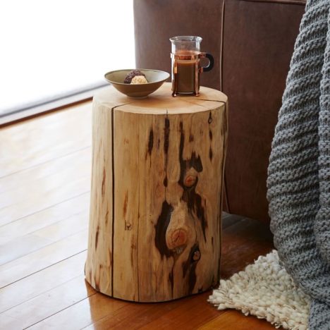 Natural Tree Stump Side Table by West Elm