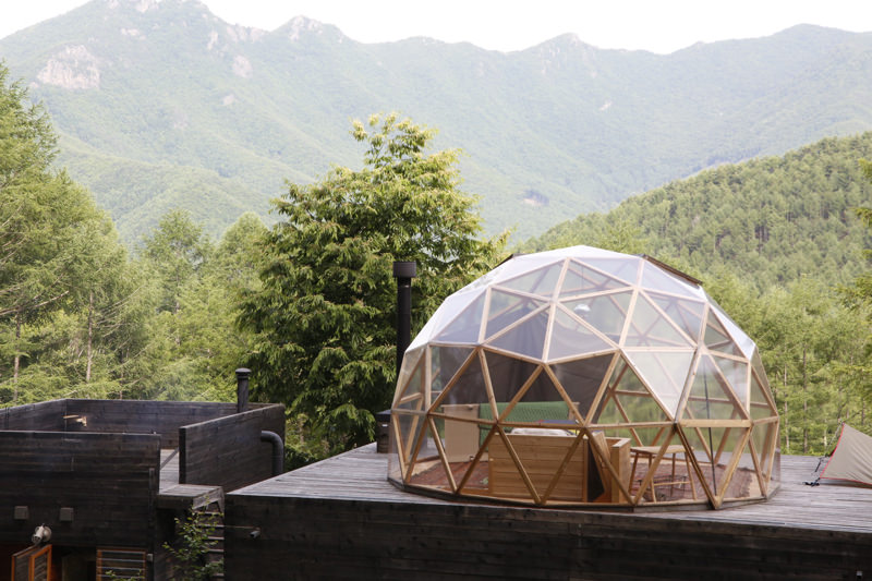 kobayashi weekend retreat  geodesic dome on rooftop