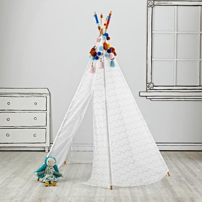 Children's lace teepee design with gardens