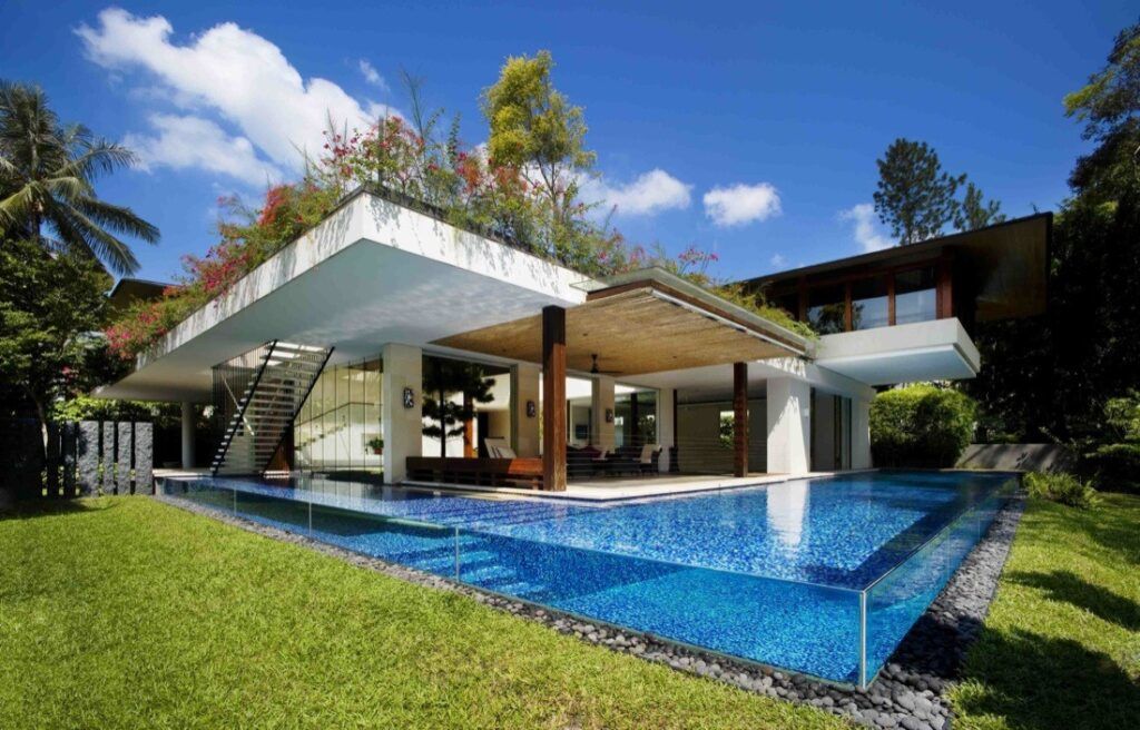 Tangga House Singapore glass pool