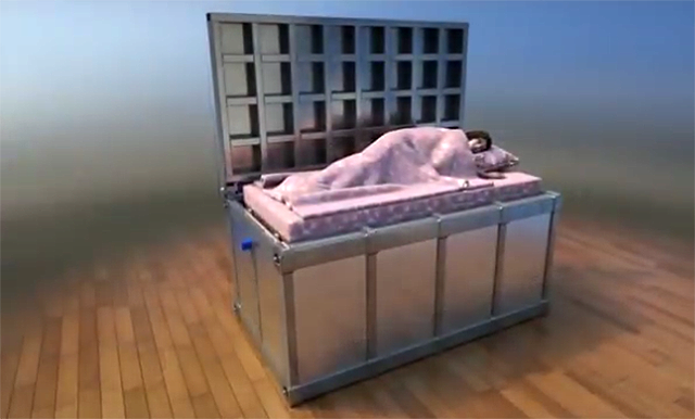 The The So-called Anti EarthQuake bed turns into a survival shelter