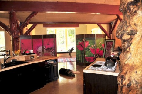 Interior of Steve Padgitt Residence, built from straw bales