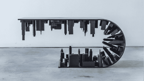 Wave City table Inception inspired - black