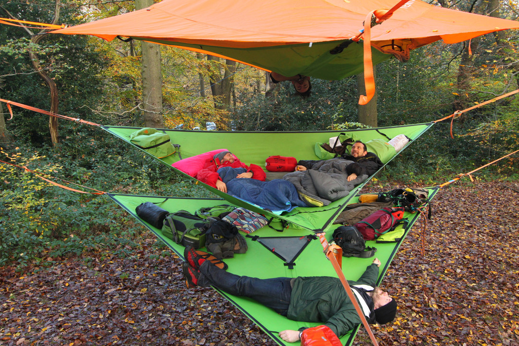 three stacked tentsile tents