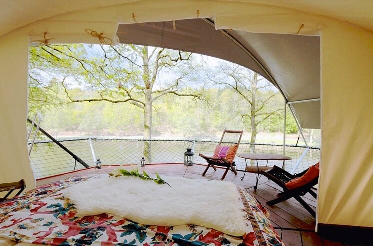 treehouse tents interior dome