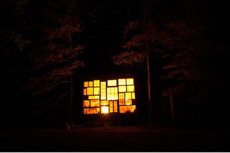 Window House illuminated at night