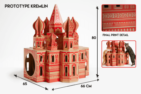Landmark playhouse for cats: Kremlin
