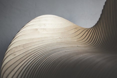 Close-up of the Betula Chair by Apical Reform Studio