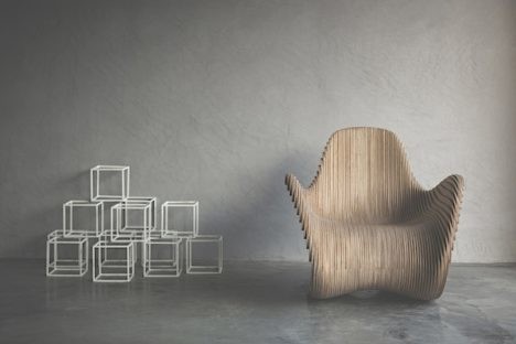 Front view of the Betula Chair by Apical Reform Studio