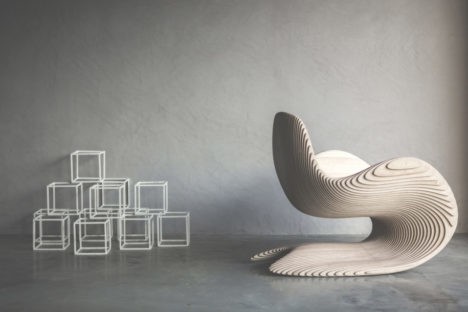 Curvy and cantilevered Betula Chair