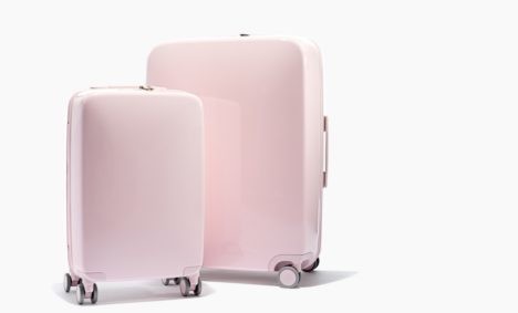 Raden smart luggage in pale pink