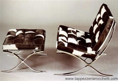 Rocchetti animal print chair and ottoman