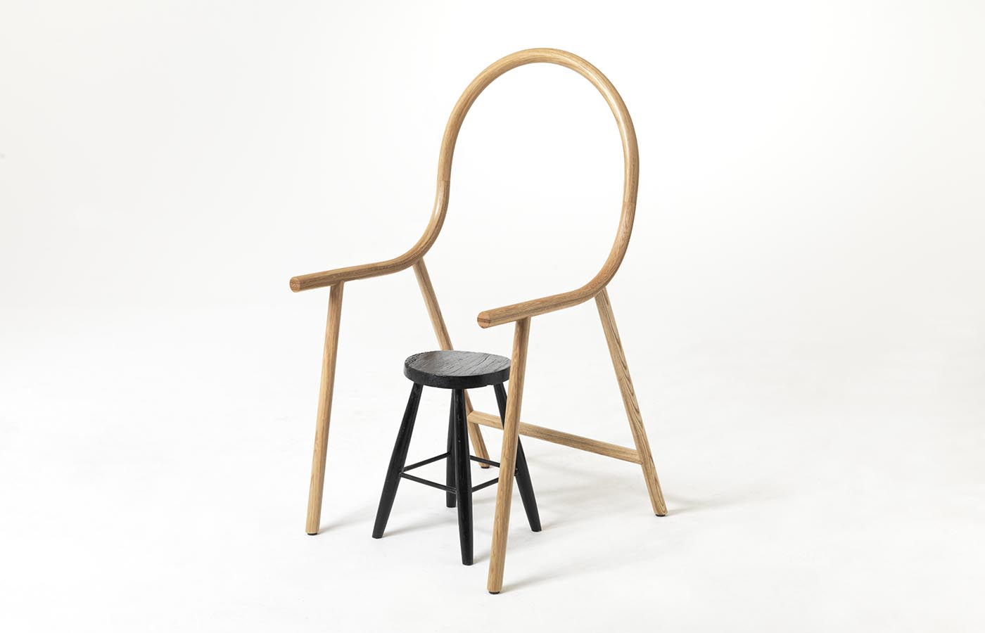 Arm chair with stool