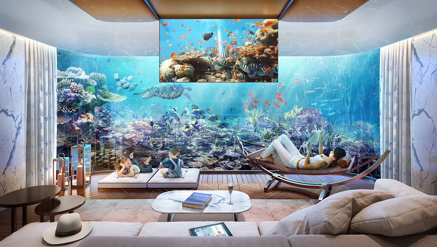 Deep Sleep Floating Seahorse Villa Features Underwater