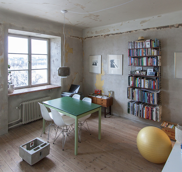 stockholm tiny apartment living room