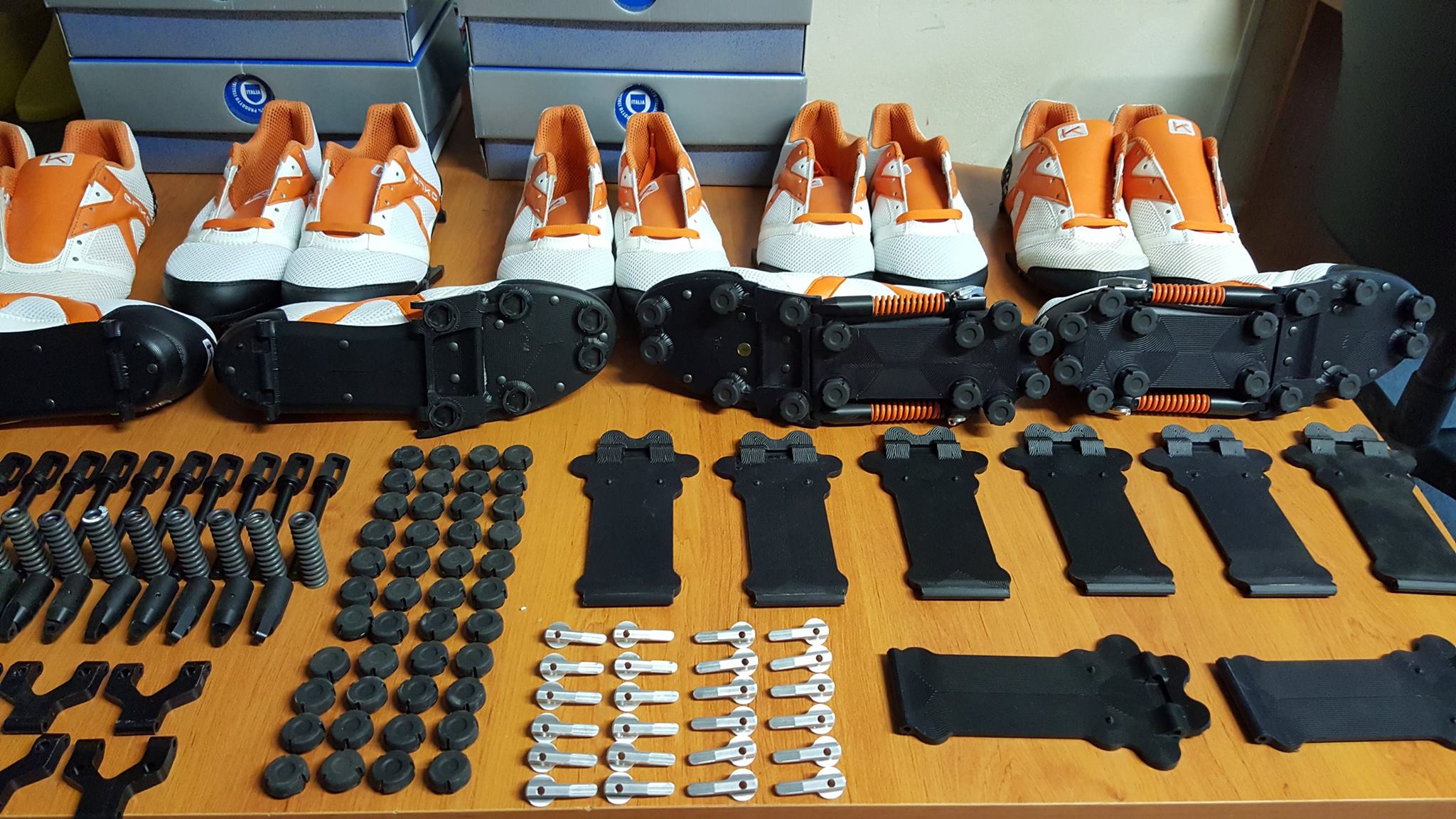 enko energy-saving sneakers - parts before assembly