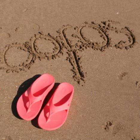 Oofos sandals beach
