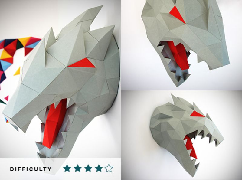 Papercraft kits Polimind dragon head