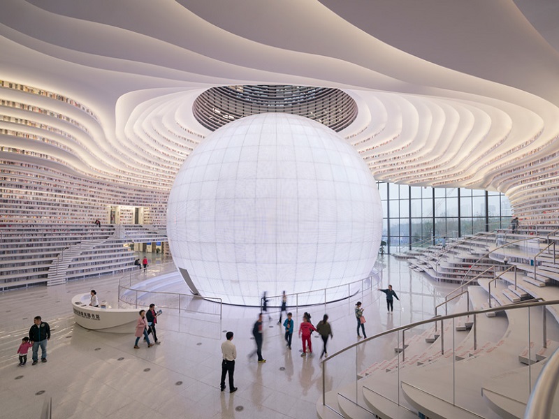Tianjin Binhai Library - MVRDV - central sphere