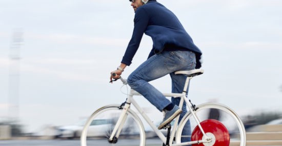 Copenhagen electric bike wheel in use