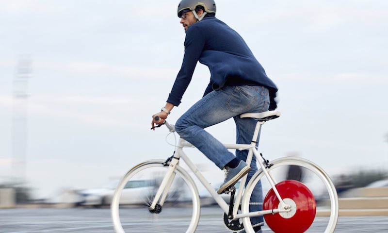 Copenhagen electric bike wheel in use